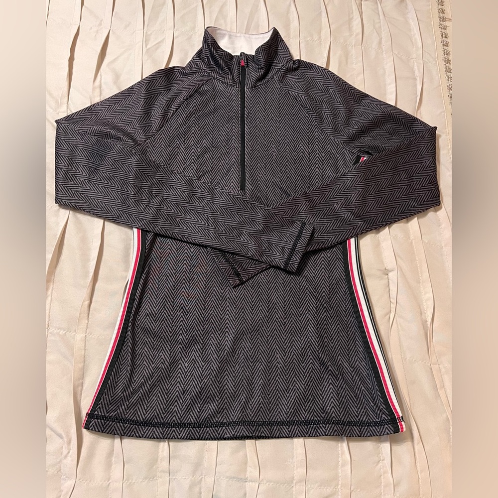 Athleta Women's Size XS Quarter Zip Black, Grey, Pink Long Sleeve Pullover